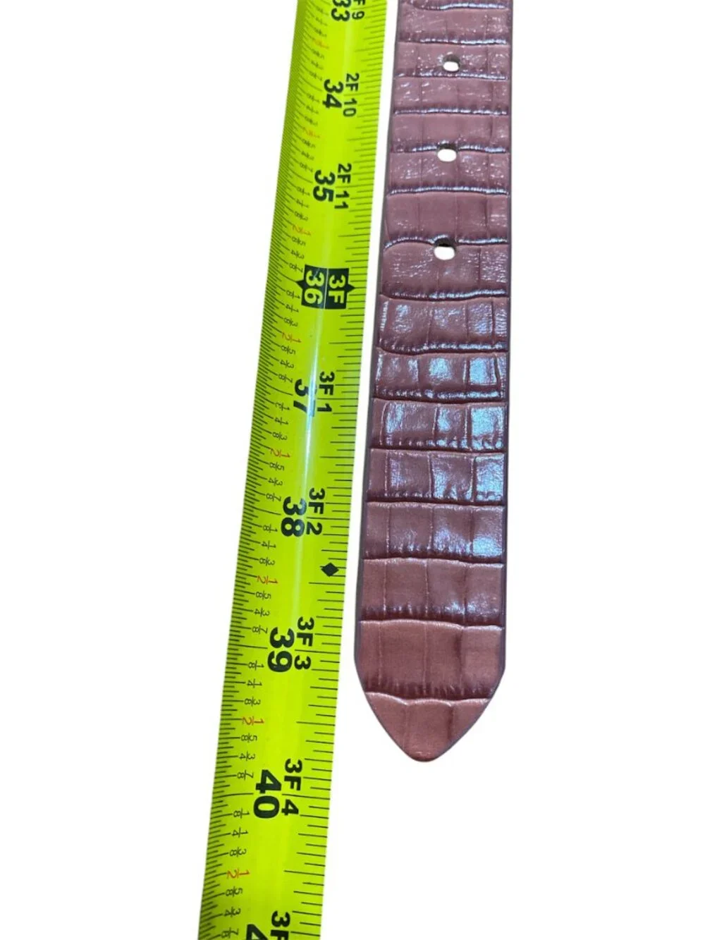 J. Crew Embossed Croc Pink Leather Belt S - Picture 5 of 5